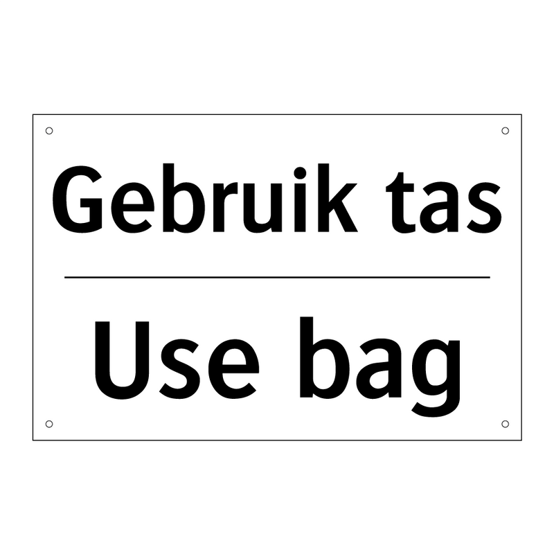 Gebruik tas - Use bag
