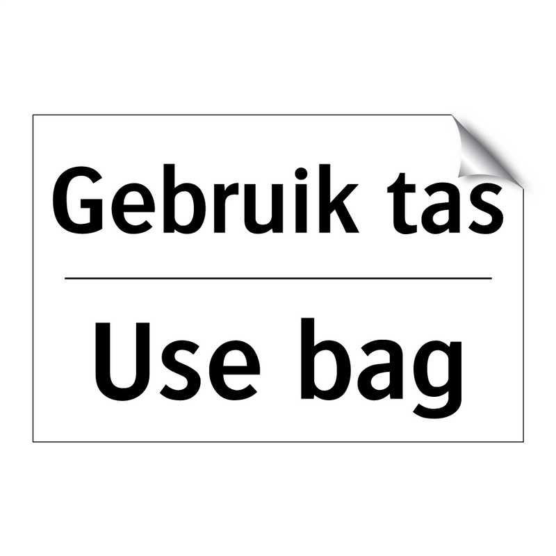 Gebruik tas - Use bag