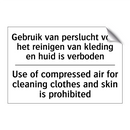 Gebruik van perslucht voor het /.../ - Use of compressed air for cleaning /.../