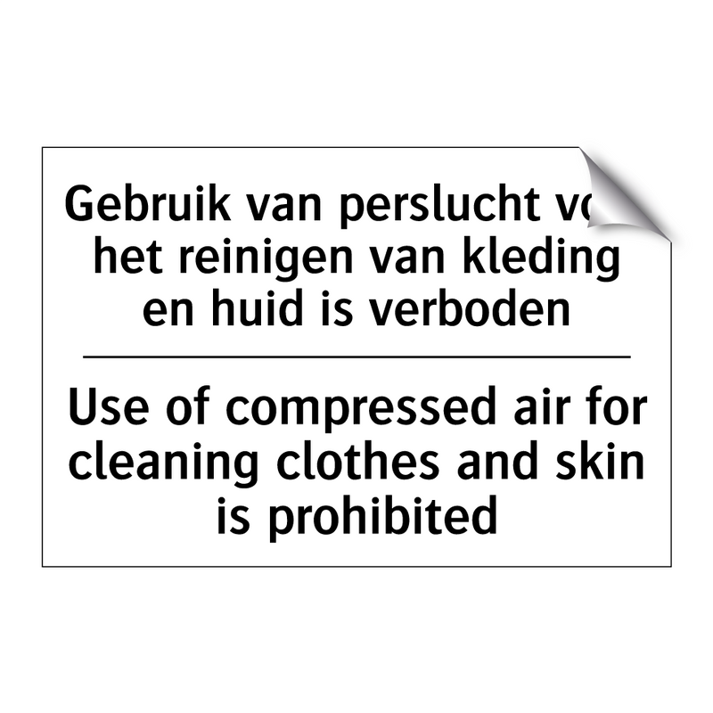 Gebruik van perslucht voor het /.../ - Use of compressed air for cleaning /.../