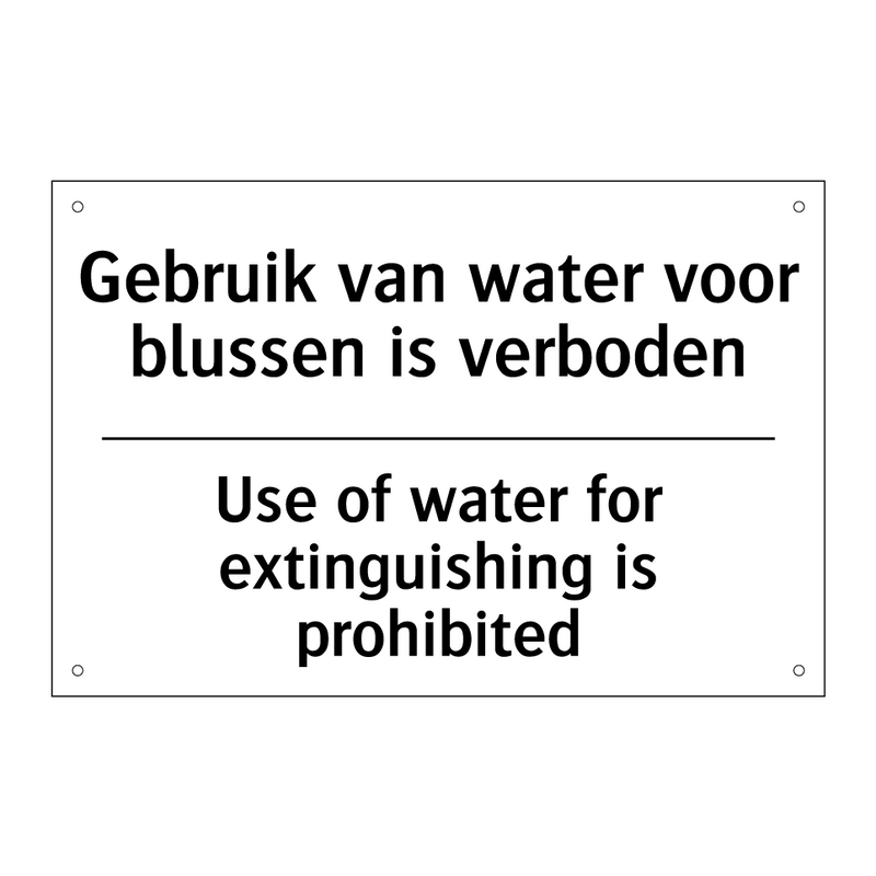 Gebruik van water voor blussen /.../ - Use of water for extinguishing /.../