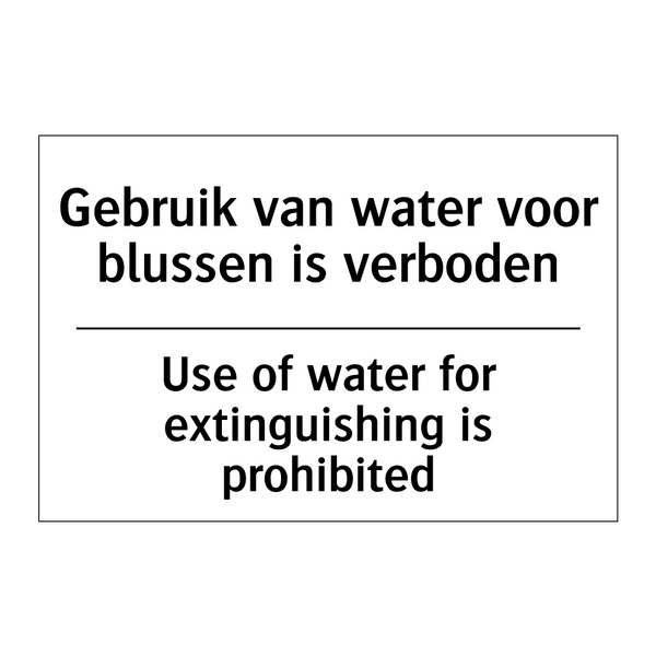 Gebruik van water voor blussen /.../ - Use of water for extinguishing /.../