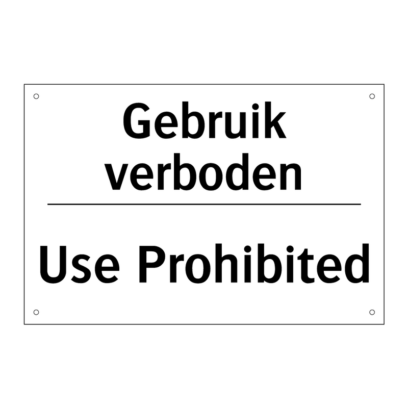 Gebruik verboden - Use Prohibited