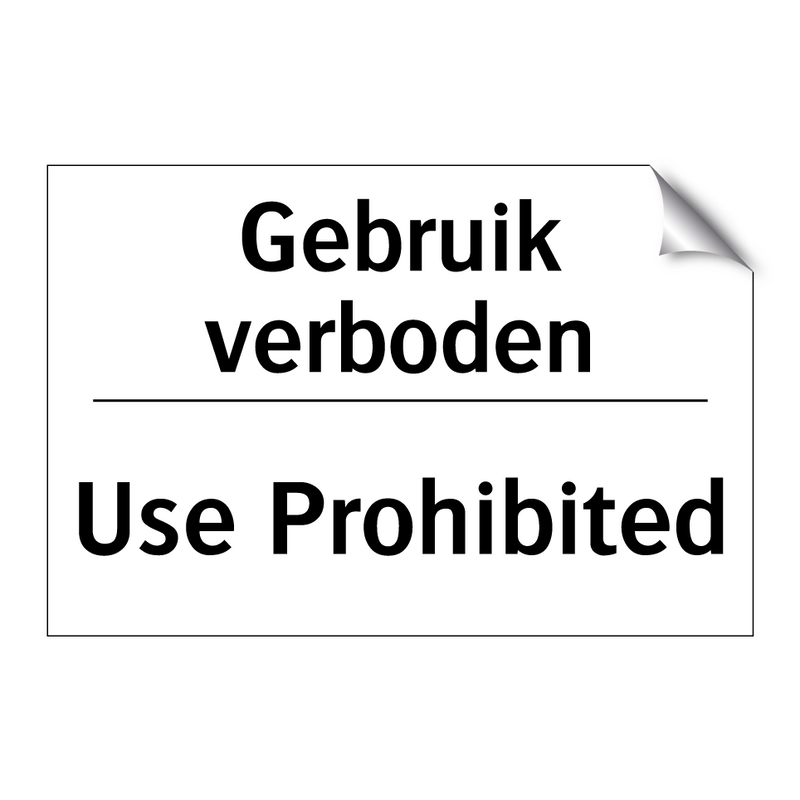 Gebruik verboden - Use Prohibited