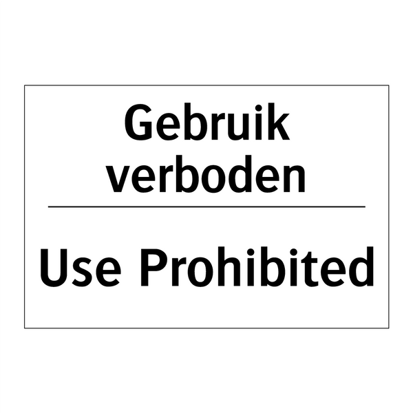 Gebruik verboden - Use Prohibited