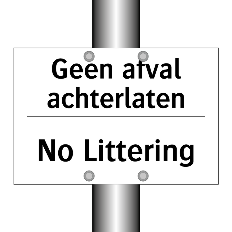 Geen afval achterlaten - No Littering