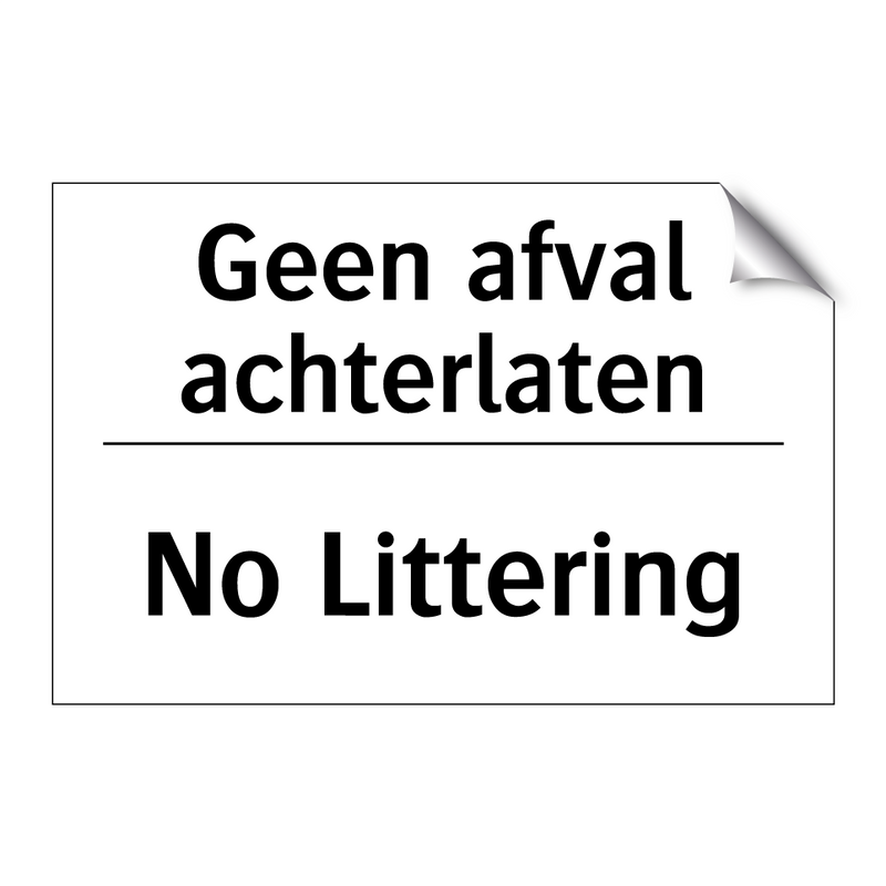 Geen afval achterlaten - No Littering
