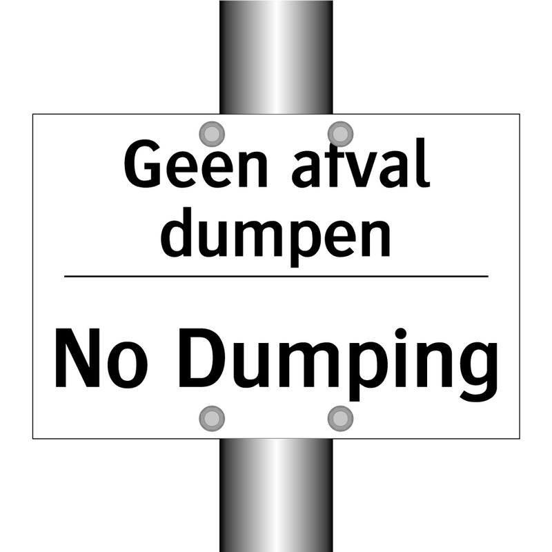 Geen afval dumpen - No Dumping