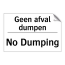 Geen afval dumpen - No Dumping