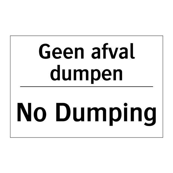 Geen afval dumpen - No Dumping