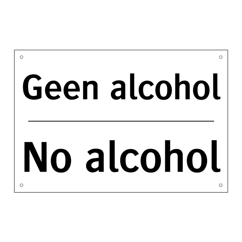 Geen alcohol - No alcohol