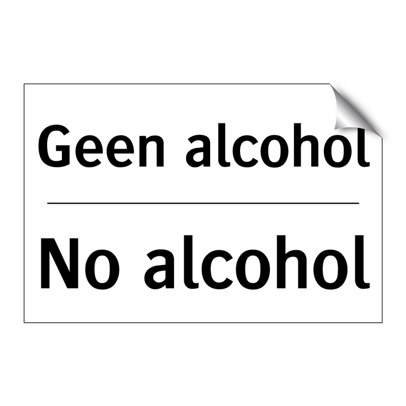 Geen alcohol - No alcohol