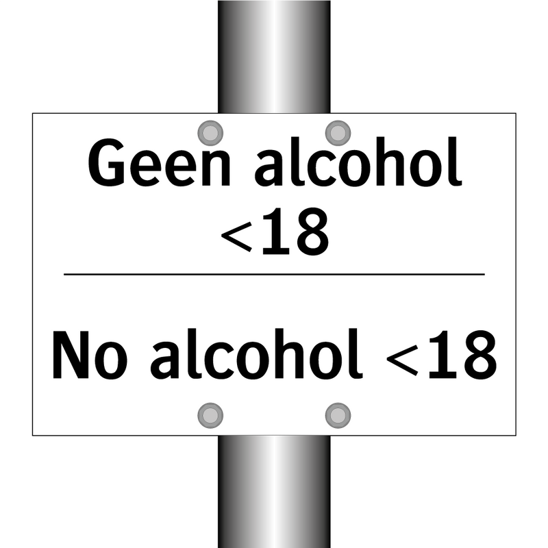 Geen alcohol <18 - No alcohol <18