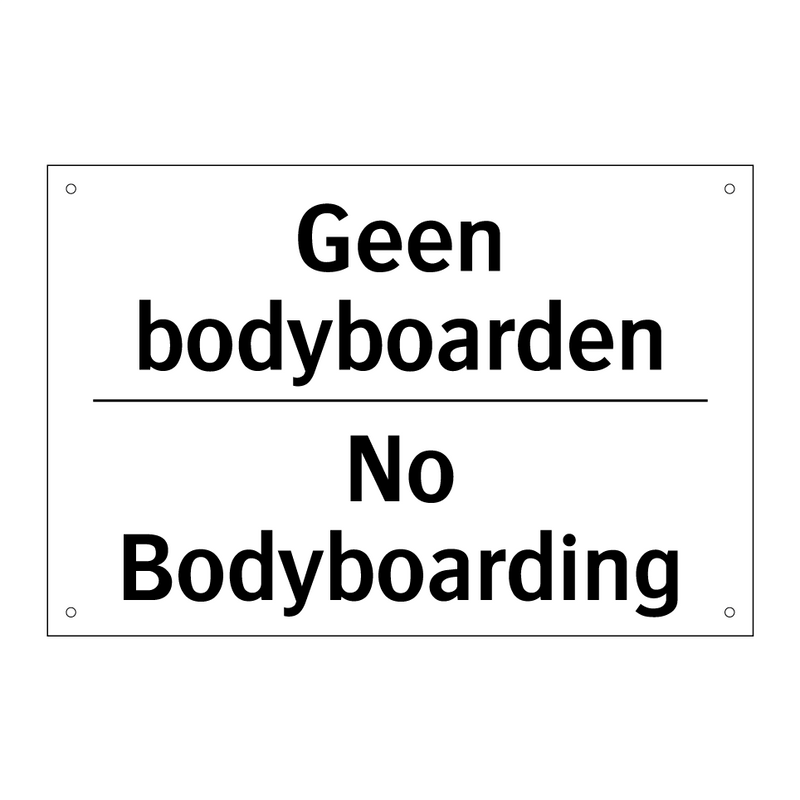 Geen bodyboarden - No Bodyboarding