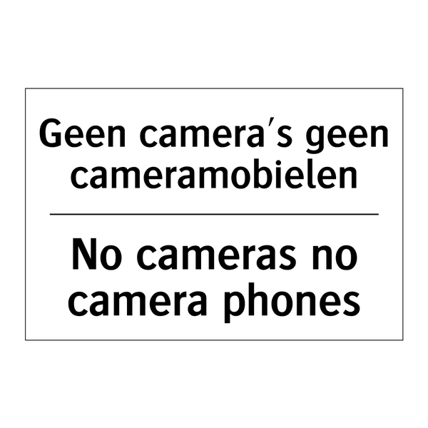Geen camera's geen cameramobielen/.../ - No cameras no camera phones