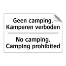 Geen camping. Kamperen verboden/.../ - No camping. Camping prohibited