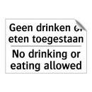 Geen drinken of eten toegestaan/.../ - No drinking or eating allowed