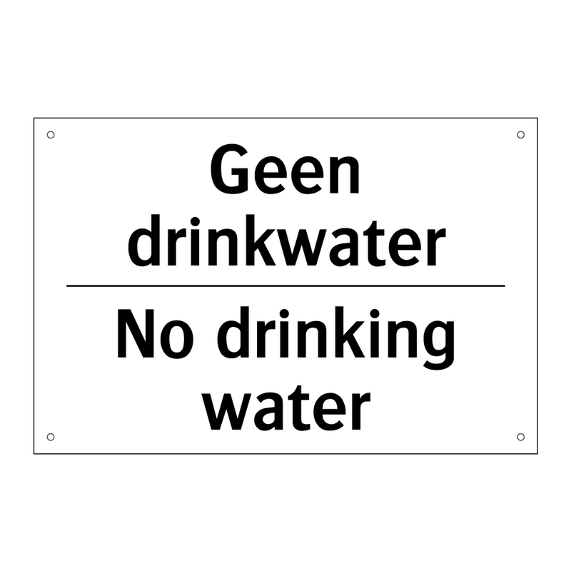 Geen drinkwater - No drinking water