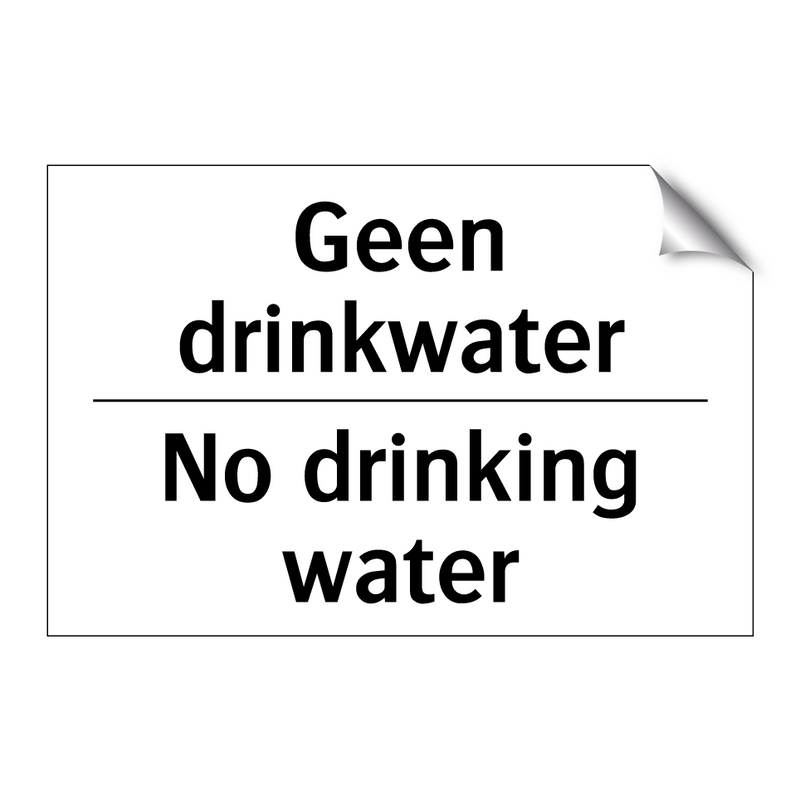 Geen drinkwater - No drinking water
