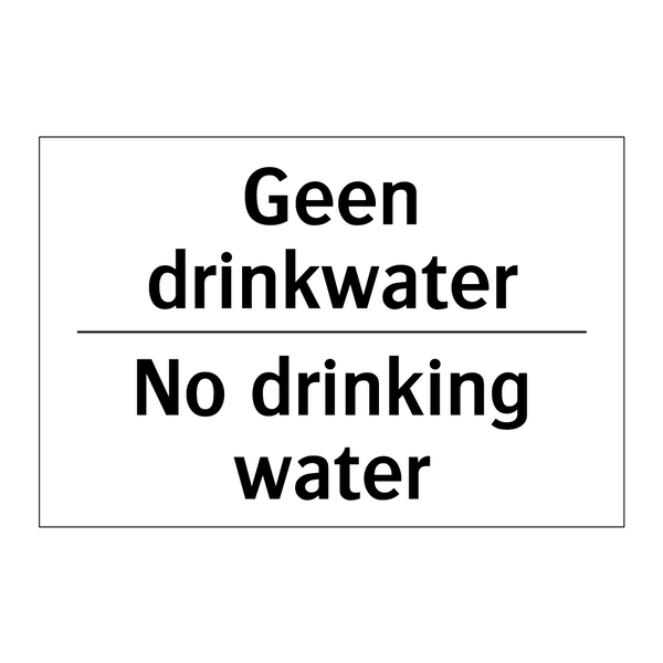 Geen drinkwater - No drinking water