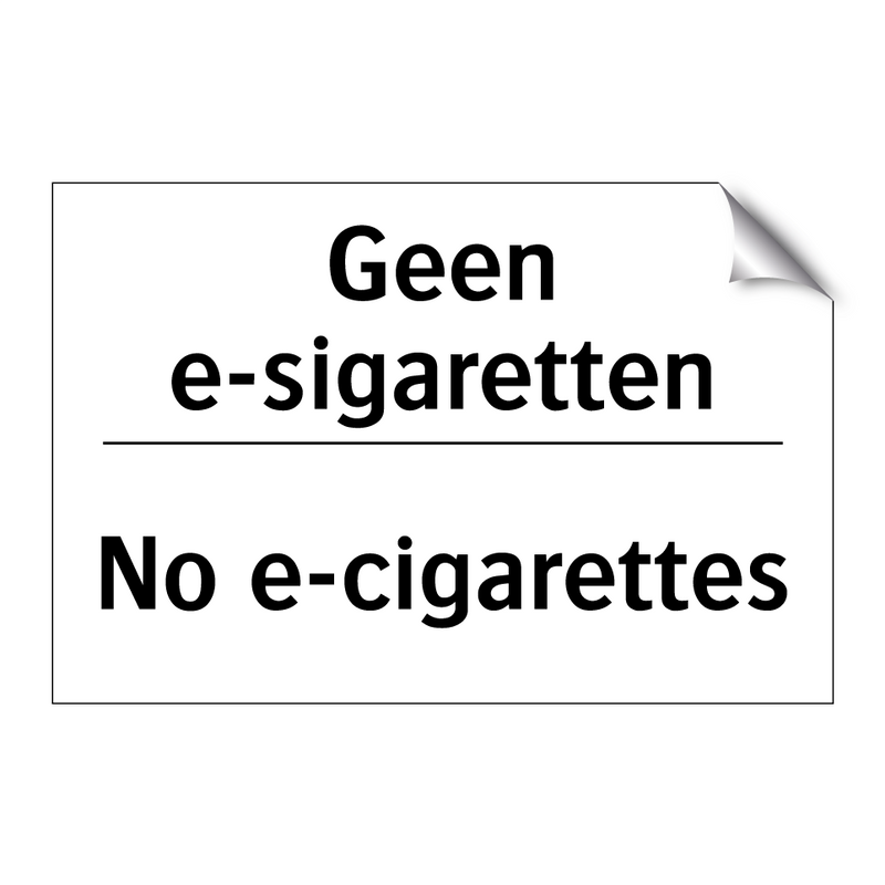 Geen e-sigaretten - No e-cigarettes