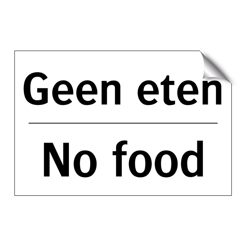 Geen eten - No food