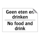 Geen eten en drinken - No food and drink