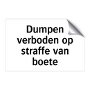 Dumpen verboden op straffe van boete