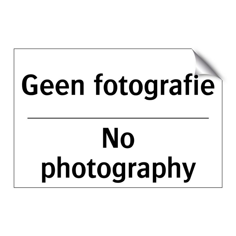Geen fotografie - No photography