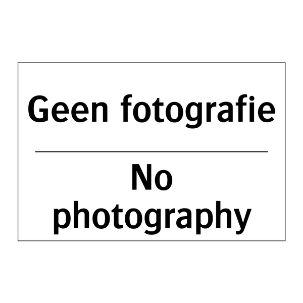 Geen fotografie - No photography