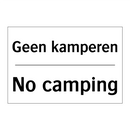 Geen kamperen - No camping