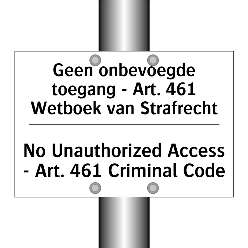 Geen onbevoegde toegang - Art. /.../ - No Unauthorized Access - Art. /.../