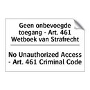 Geen onbevoegde toegang - Art. /.../ - No Unauthorized Access - Art. /.../