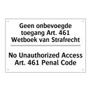 Geen onbevoegde toegang Art. 461 /.../ - No Unauthorized Access Art. 461 /.../