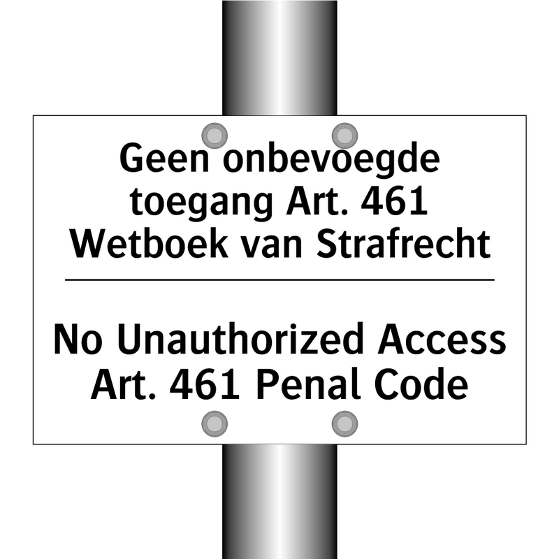 Geen onbevoegde toegang Art. 461 /.../ - No Unauthorized Access Art. 461 /.../