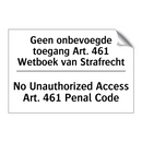 Geen onbevoegde toegang Art. 461 /.../ - No Unauthorized Access Art. 461 /.../