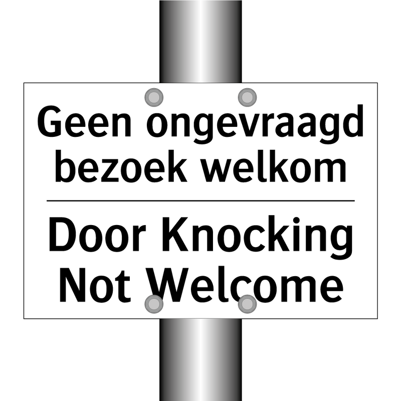 Geen ongevraagd bezoek welkom - Door Knocking Not Welcome