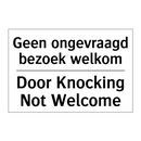 Geen ongevraagd bezoek welkom - Door Knocking Not Welcome