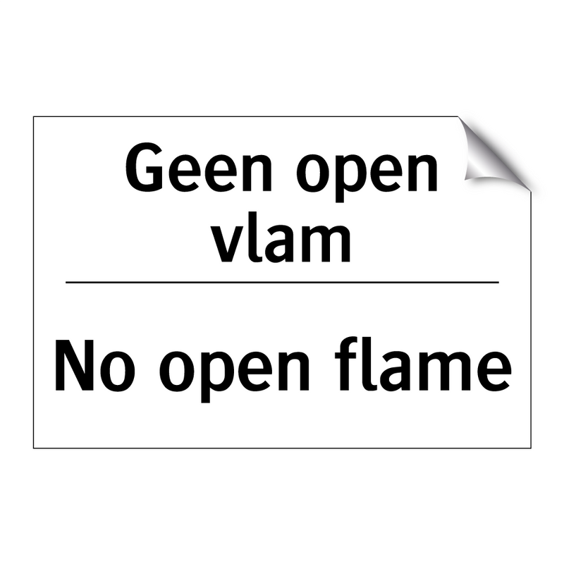 Geen open vlam - No open flame
