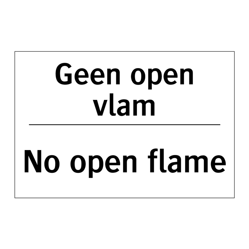Geen open vlam - No open flame