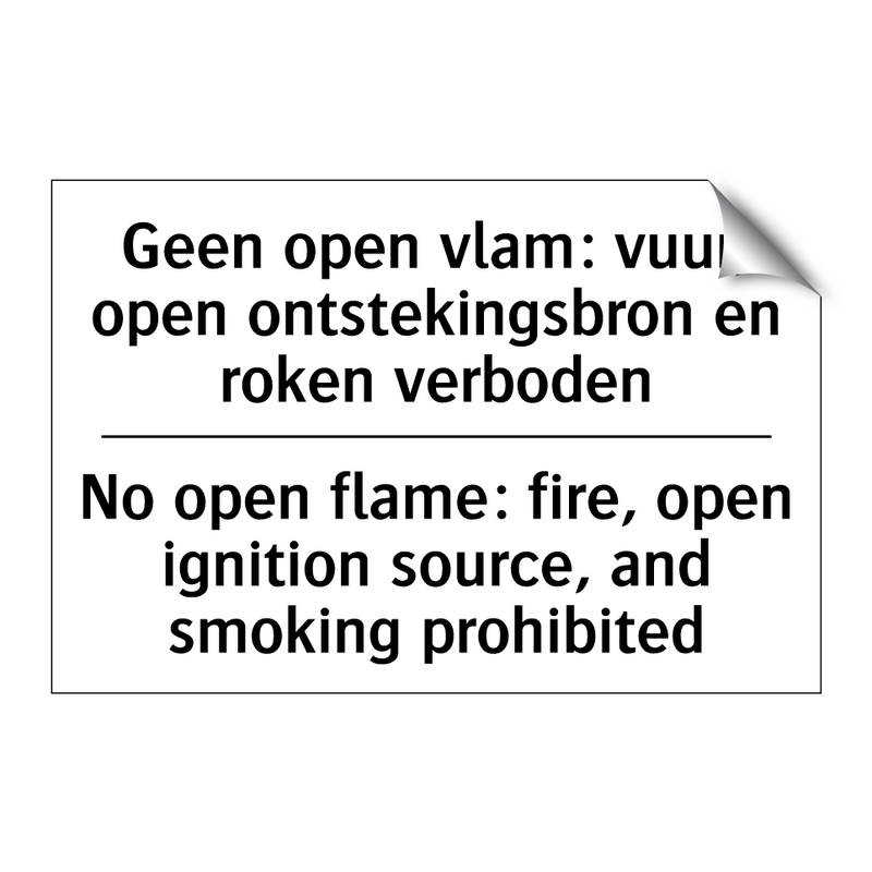 Geen open vlam: vuur, open ontstekingsbron /.../ - No open flame: fire, open ignition /.../