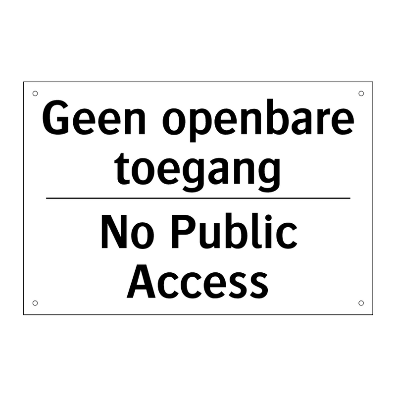 Geen openbare toegang - No Public Access