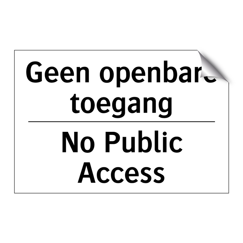 Geen openbare toegang - No Public Access