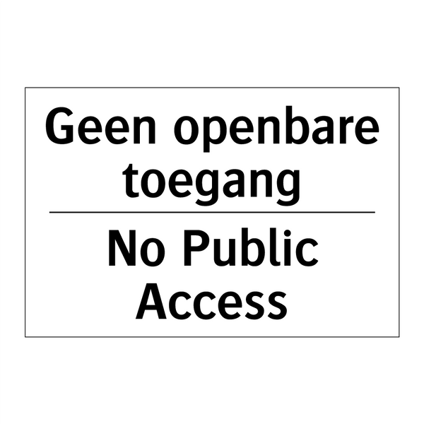 Geen openbare toegang - No Public Access