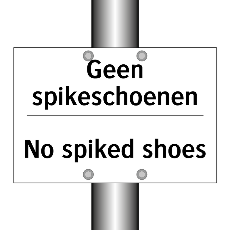 Geen spikeschoenen - No spiked shoes