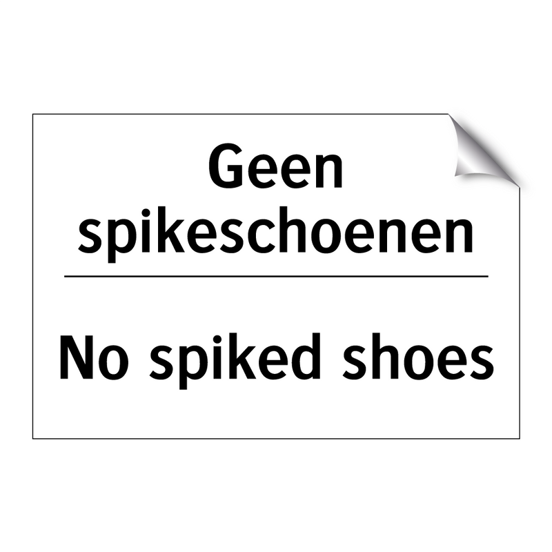 Geen spikeschoenen - No spiked shoes