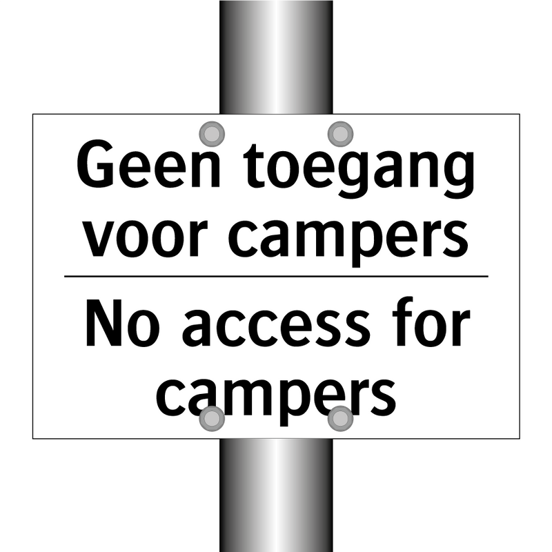 Geen toegang voor campers - No access for campers