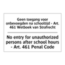 Geen toegang voor onbevoegden /.../ - No entry for unauthorized persons /.../