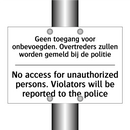 Geen toegang voor onbevoegden. /.../ - No access for unauthorized persons. /.../