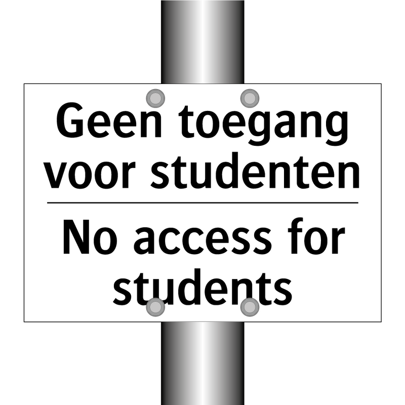 Geen toegang voor studenten - No access for students